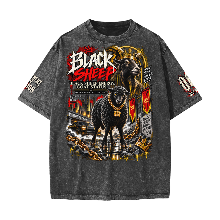 Black Sheep Heavyweight Snow Washed Tee