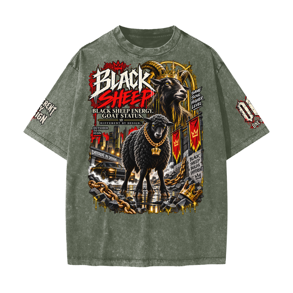 Black Sheep Heavyweight Snow Washed Tee