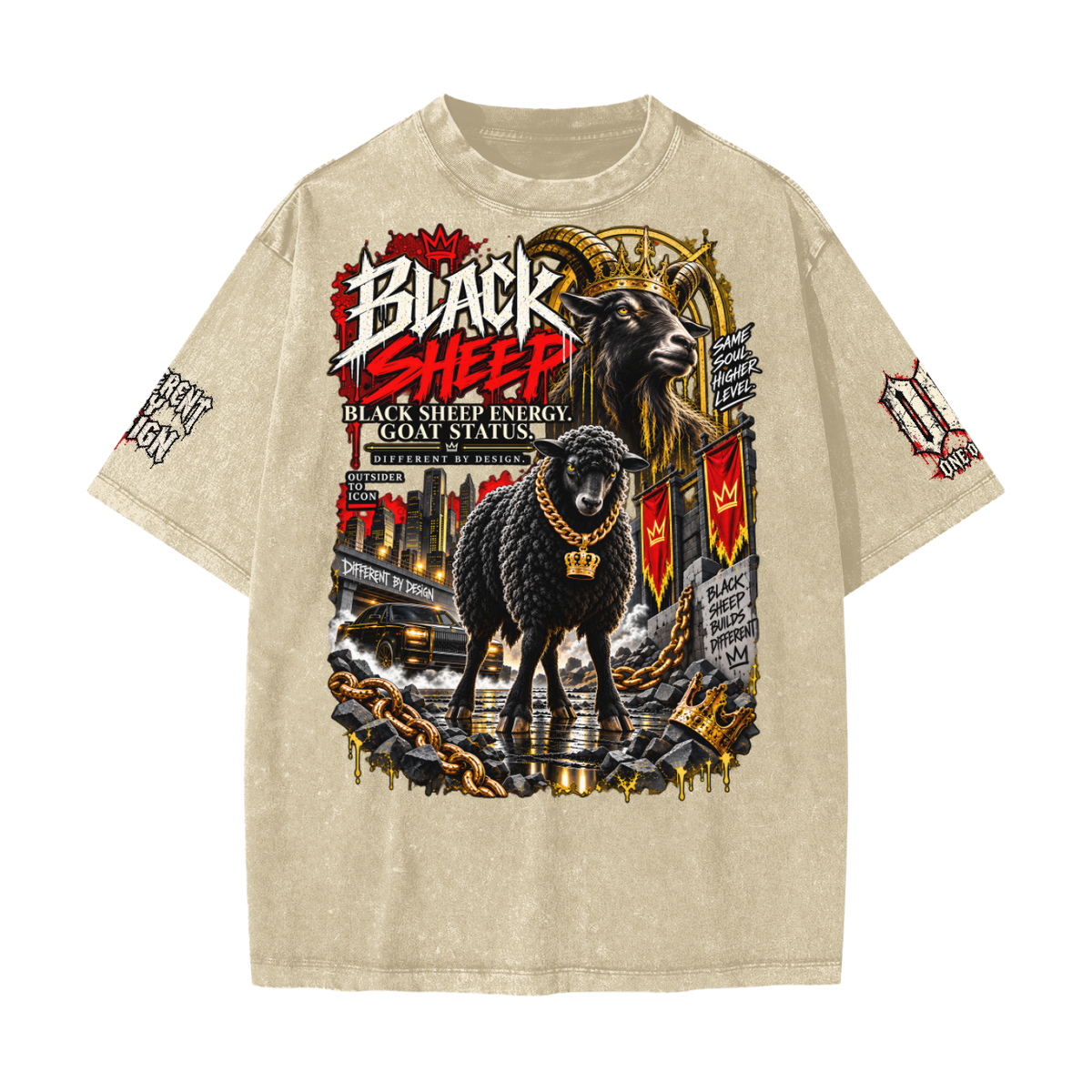 Black Sheep Heavyweight Snow Washed Tee