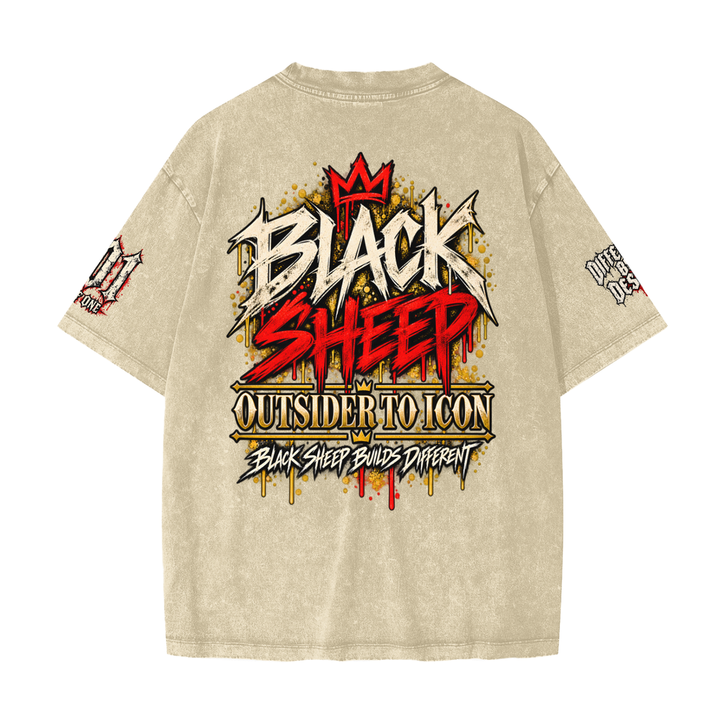 Black Sheep Heavyweight Snow Washed Tee